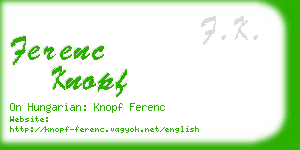 ferenc knopf business card
